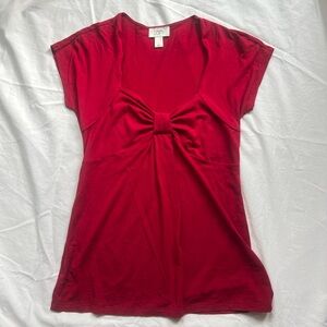 LOFT Vibrant Red Short Sleeve Top